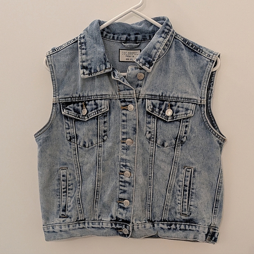 Denim Sleeveless Vest